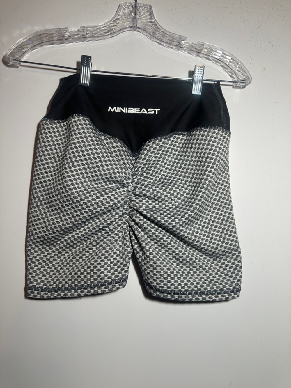 MINIBEAST Logo High-Waist Athletic Shorts in Black